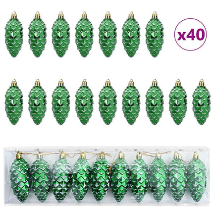 Julgran Kottboll 40 st Grön 4 x 9 cm Plast LED-lampor