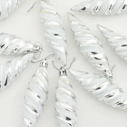 Jul Spiralformad Kula 40 pcs Silver Plast