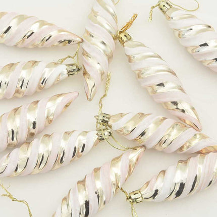 Jul Spiralformad Kula 40 pcs champagne Plast
