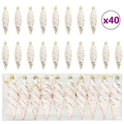 Jul Spiralformad Kula 40 pcs champagne Plast