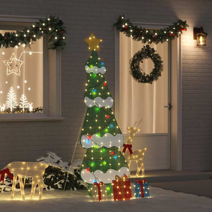 Belyst julgran med 3 presentlådor 2D varm vit 210 cm