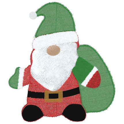 Belyst jultomte med 60 LED-lampor Varmvit 70 x 62 cm Glittertyg