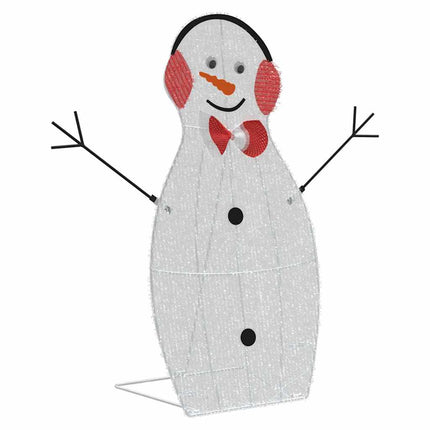 Belyst Snögubbe Familj 3 pcs Varmvit Polyester