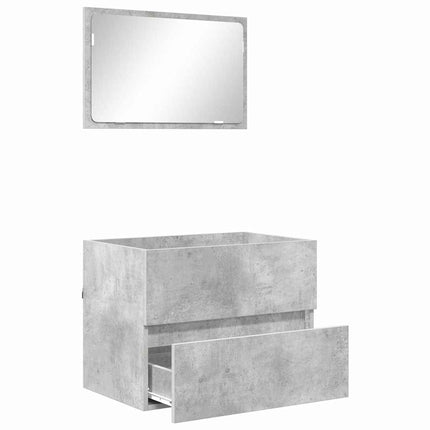 Badrumsmöbelset Betonggrå 60 x 38,3 x 45 cm Konstruerat trä