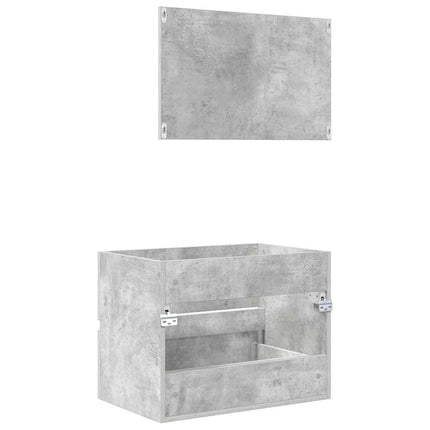 Badrumsmöbelset Betonggrå 60 x 38,3 x 45 cm Konstruerat trä
