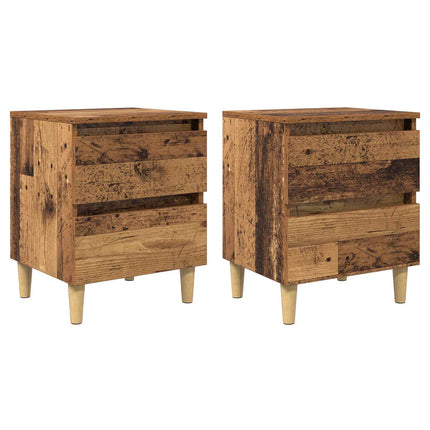 Sängskåp 2 pcs Gammalt trä 40 x 35 x 50 cm Konstruerat trä