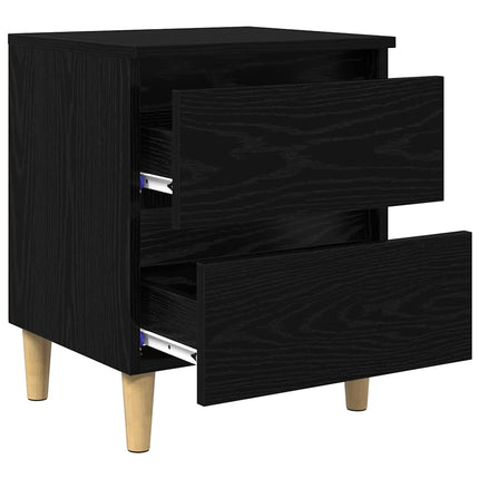 Sängskåp 2 pcs Svart Ek 40 x 35 x 50 cm Konstruerat trä