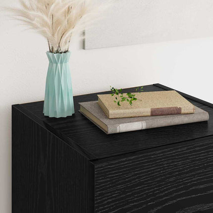 Sideboard med låda Svart Ek 34,5 x 34 x 90 cm Konstruerat trä
