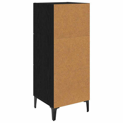 Sideboard med låda Svart Ek 34,5 x 34 x 90 cm Konstruerat trä