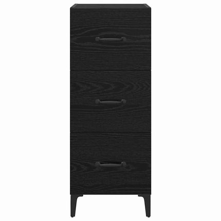 Sideboard med låda Svart Ek 34,5 x 34 x 90 cm Konstruerat trä