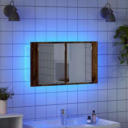 Badrumsspegelskåp Gammalt trä 80 x 12 x 45 cm Konstruerat trä