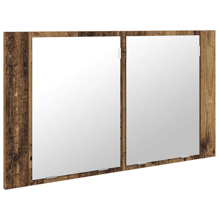 Badrumsspegelskåp Gammalt trä 80 x 12 x 45 cm Konstruerat trä