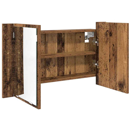 Badrumsspegelskåp Gammalt trä 80 x 12 x 45 cm Konstruerat trä