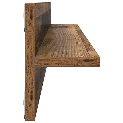 Vägg hyllor 4 pcs Gammalt trä 80 x 11,5 x 18 cm Konstruerat trä