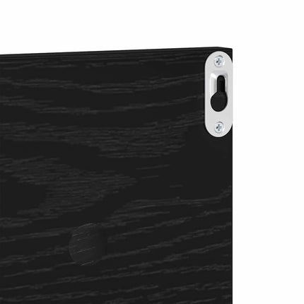 Vägg hyllor 4 pcs Svart Ek 80 x 11,5 x 18 cm Konstruerat trä