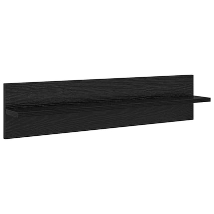 Vägg hyllor 4 pcs Svart Ek 80 x 11,5 x 18 cm Konstruerat trä