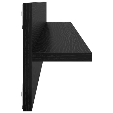 Vägg hyllor 4 pcs Svart Ek 80 x 11,5 x 18 cm Konstruerat trä