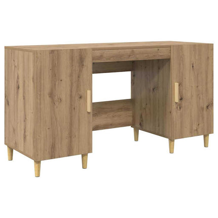 Skrivbord med hylla Artisan Ek 140 x 50 x 75 cm Konstruerat trä