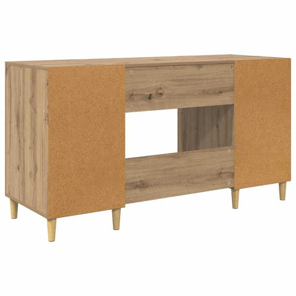 Skrivbord med hylla Artisan Ek 140 x 50 x 75 cm Konstruerat trä