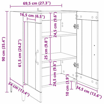 Sideboard Gammalt trä 69,5 x 34 x 90 cm Konstruerat trä