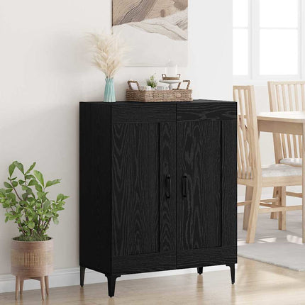 Sideboard Svart Ek 69,5 x 34 x 90 cm Konstruerat trä
