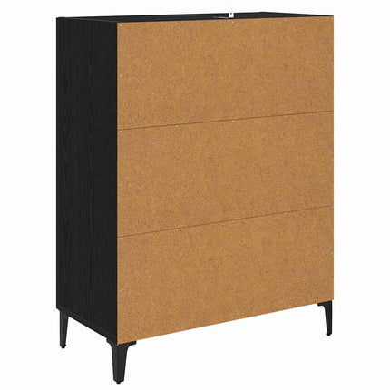 Sideboard Svart Ek 69,5 x 34 x 90 cm Konstruerat trä