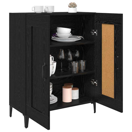 Sideboard Svart Ek 69,5 x 34 x 90 cm Konstruerat trä