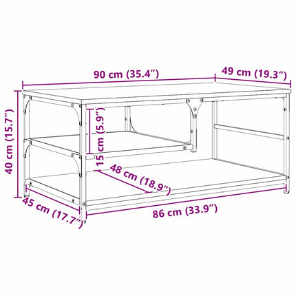 Kaffeebord Gammalt trä 90 x 49 x 40 cm Konstruerat trä