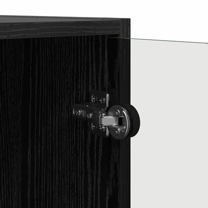 Sidokabinett Svart Ek 68 x 37 x 75,5 cm Konstruerat trä