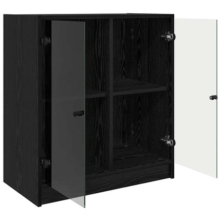 Sidokabinett Svart Ek 68 x 37 x 75,5 cm Konstruerat trä