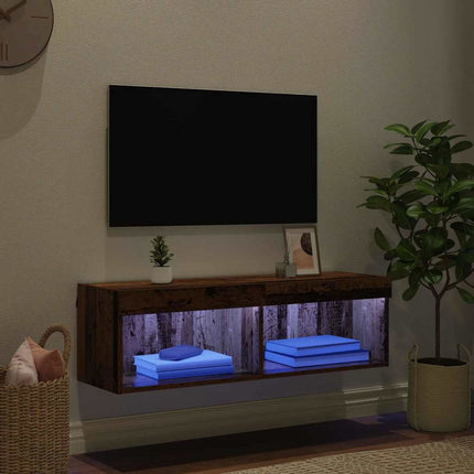 TV-bänkset med led Gammalt trä 100 x 30 x 30 cm Konstruerat trä