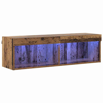 TV-bänkset med led Gammalt trä 100 x 30 x 30 cm Konstruerat trä