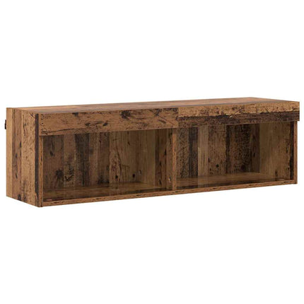 TV-bänkset med led Gammalt trä 100 x 30 x 30 cm Konstruerat trä