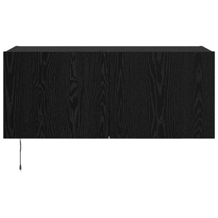 TV Vägghylla med LED Svart Ek 100 x 35 x 41 cm Konstruerat trä