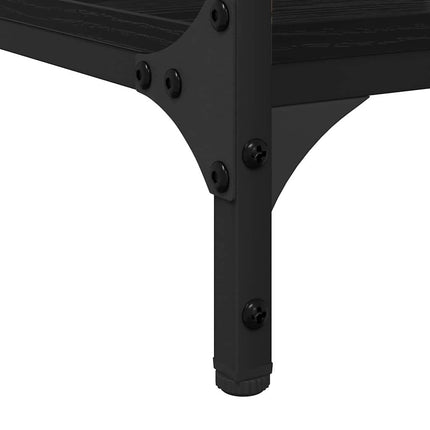 Skrivbord med hylla Svart Ek 140 x 50 x 75 cm Konstruerat trä