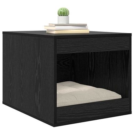 Kattlåda Inhägnad Svart Ek 47 x 59 x 42 cm Konstruerat trä