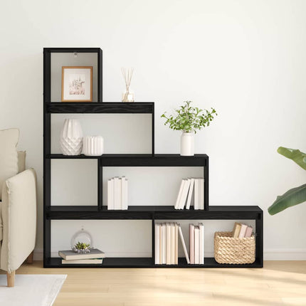 Rumsavdelare Bokhylla Svart Ek 143,5 x 29 x 143,5 cm