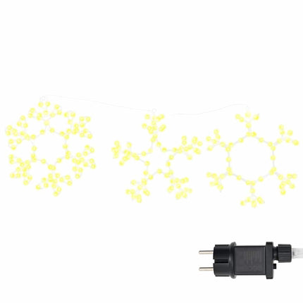 Jul Snöflinga med 252 LED-lampor Varmvit 44,5 x 38 cm PVC
