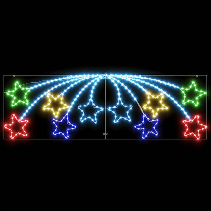 Julstjärna med 432 LED-lampor Flerfärgsdesign 182 x 58 cm PVC