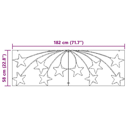 Julstjärna med 432 LED-lampor Flerfärgsdesign 182 x 58 cm PVC