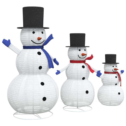 Julsnögubbsfamilj med 270 LED-lampor 3 pcs Varmvit tyg