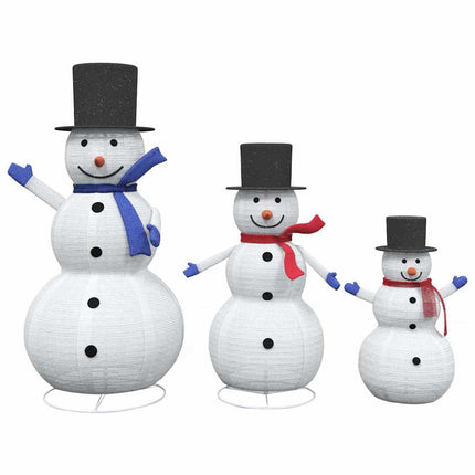 Julsnögubbsfamilj med 270 LED-lampor 3 pcs Varmvit tyg