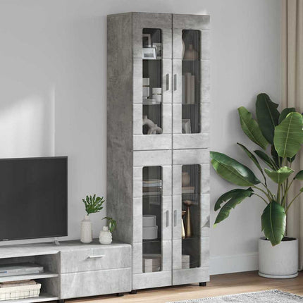 Skåp FLORIN 60 x 35 x 182 cm Betonggrå Konstruerat trä