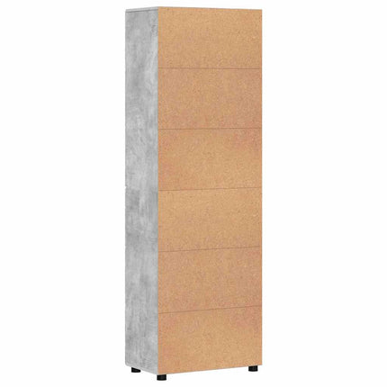 Skåp med dörr FLORIN Betonggrå 60 x 35 x 182 cm Konstruerat trä