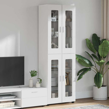 Skåp FLORIN 60 x 35 x 182 cm Högblanka vita Konstruerat trä