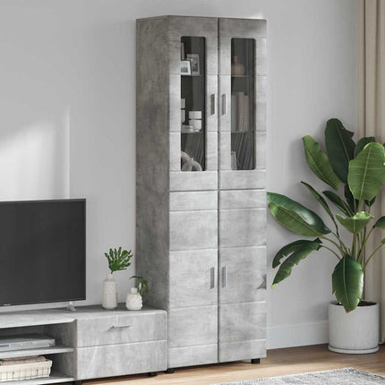 Skåp FLORIN 60 x 35 x 182 cm Betonggrå Konstruerat trä