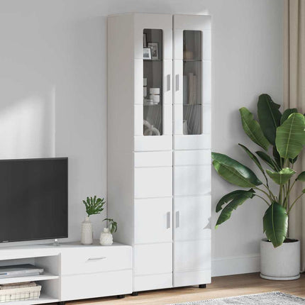 Skåp FLORIN 60 x 35 x 182 cm Högblanka vita Konstruerat trä