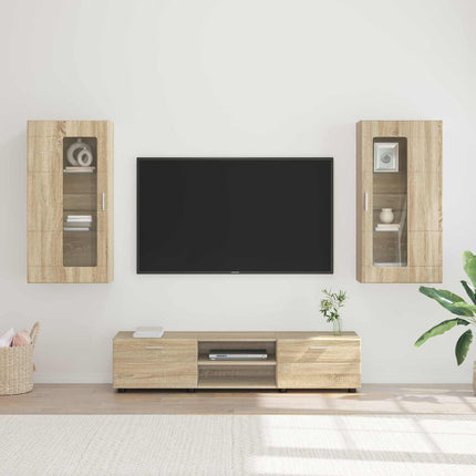 TV-bänkset med låda FLORIN 3 pcs Sonoma-ek Konstruerat trä
