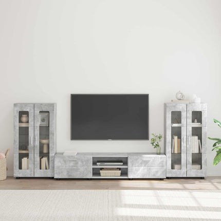 TV-bänkset med låda FLORIN 3 pcs Betonggrå Konstruerat trä