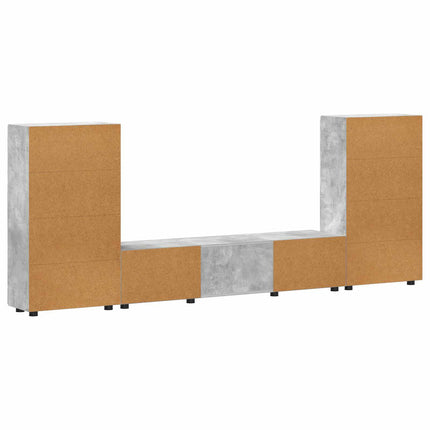 TV-bänkset med låda FLORIN 3 pcs Betonggrå Konstruerat trä
